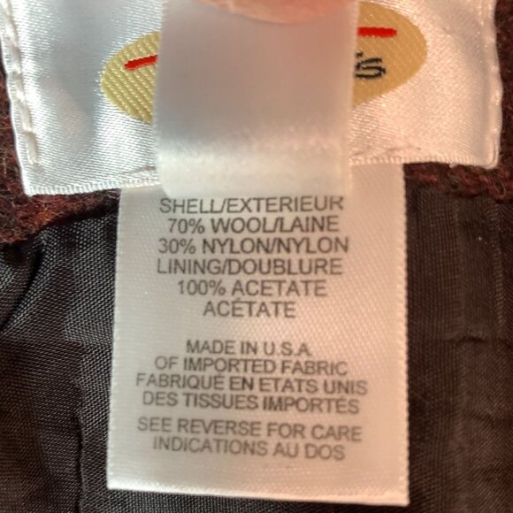 Talbots Womens Size 8 Wool Tartan Midi Wrap Skirt Burgundy Plaid Made In USA NWT - Picture 10 of 12